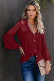 Burgundy The Du Jour Crochet Blouse