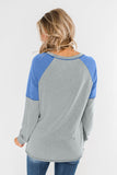 Khaki Color Block Raglan Sleeve Top