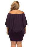 Plus Size Multiple Dressing Layered Dark Blue Mini Poncho Dress