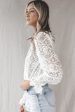 Lace V Neck Wrap Long Sleeve Bodysuit