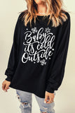 Snowflake Letter Graphic Print Pullover Sweatshirt