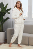 White Fleece Hoodie and Pants Sportswear