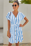Fashion Stripe Short Sleeve Casual Dress