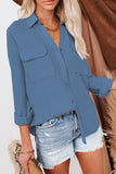 Turn-down Collar Pocketed Button Shirt