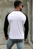 Men's Letter Car Print Color Block Long Sleeve Top