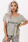 Print V Neck Elastic Waist Loose Lounge Set