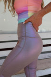 Purple Sheen High Waist Leggings