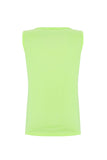 Neon Green Leopard Striped Patchwork Sleeveless Top