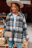 Plaid Print Buttoned Shirt Jacket