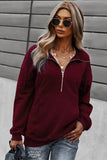 Quilted Patch Half Zipper Sweatshirt
