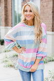 Striped Colorblock Long Sleeve Pullover Sweatshirt