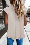 Perforating Hollow-out Ruffled Flowy Top