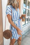 Fashion Stripe Short Sleeve Casual Dress