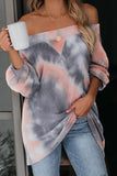 Multicolor Off The Shoulder Tie-dye Knit Top