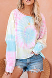 Rainbow Tie Dye Pullover Long Sleeve Top