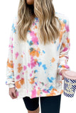 Oversize Scrawl Print Long Sleeve Top