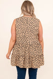 Plus Size Leopard Print Ruffle Tiered Tank Top