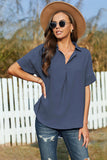 Short Sleeve Button Solid Shirt