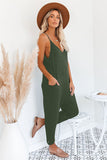 Sleeveless Wide Leg Loose Jumpsuit with Pocket