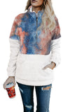 Tie-dye Fluffy Fleece Pullover Sweatshirt