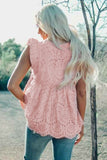 Eyelet Lace Scalloped Tank Top