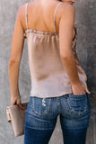 Ruffle Detail Spaghetti Straps Tank