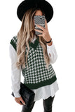 V Neck Argyle Plaid Knitted Sweater Vest