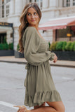 Long Sleeves Smocked A-line Dress