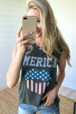 Merica Cut Out Back Tank Top