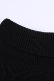 Turtleneck Cold Shoulder Textured Sweater