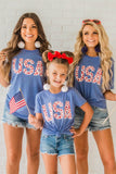 Parent-child Matching USA Leopard Print Kids T-Shirt