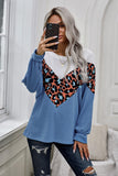 Colorblock Leopard Patchwork Knit Top