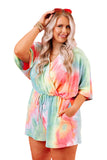 Multicolor Tie Dye Plus Size Romper