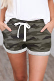 Multicolor Camo Print Cotton Casual Shorts