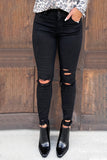 High Waist Skinny Ripped Slits Jeans