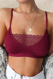Spaghetti Straps Lace Patchwork Bra
