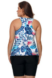 Ombre Print Racerback Tankini Swimsuit