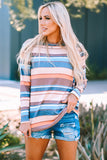 color Striped Long Sleeve Top