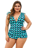 Plus Size Grecian Skater Ruched Tankini