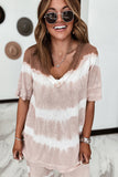 Two-Piece Tie-dye V-Neck Top Elastic Waist Pants Set