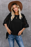 Crew Neck Kimono Sleeve Knit Top