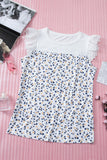 Flutter Shoulder Striped Print Tank Top