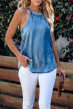 Halter Neck Denim Tank Top