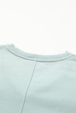 V Neck Drop Shoulder Sweatshirt with Pocket