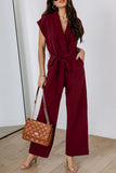 Fabiola Pocketed Tie Waist Wide Leg Jumpsuit