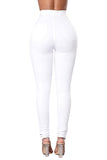 Light Blue High Waist Skinny Jeans with Round Pockets