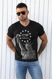 CHALLENGER Graphic Print V Neck Slim Fit Men's T Shirt