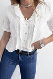 Striped Ruffled Short Sleeve Shirt