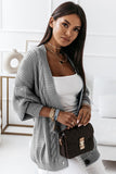 Buttons Front Textured Knit Cardigan