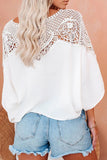 Lace Splicing Tie Knot Bell Sleeve Blouse